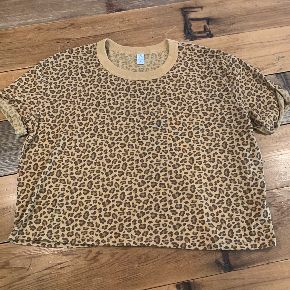 Alternative Leopard Print Boxy Fit Crop Top